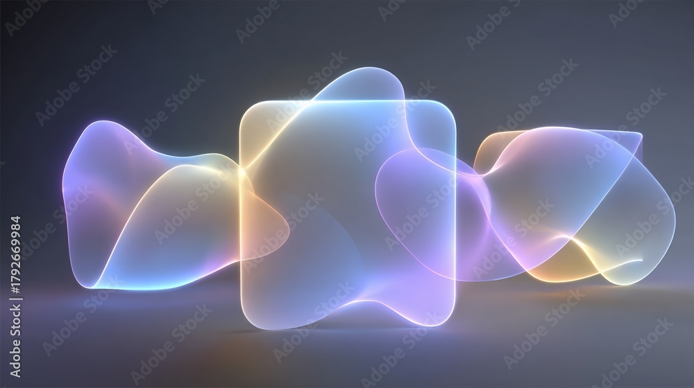 Fototapeta premium Abstract luminous shape with dynamic, vibrant gradients creating modern ambiance