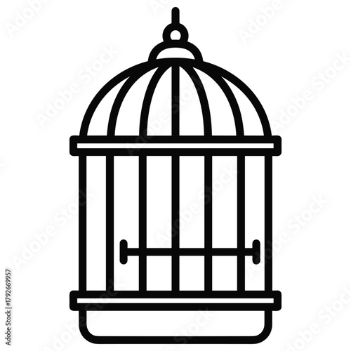 An ornate birdcage with a classic design, a symbol of freedom or captivity