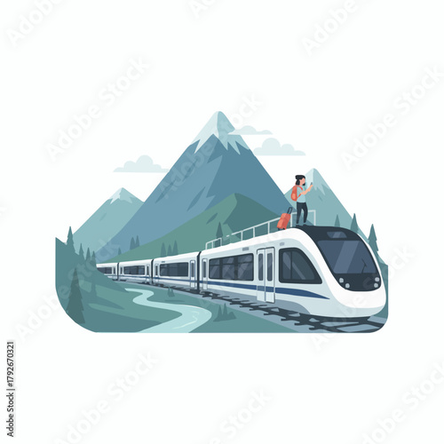 Sustainable Travel and Minimal Tourism Vector Illustration