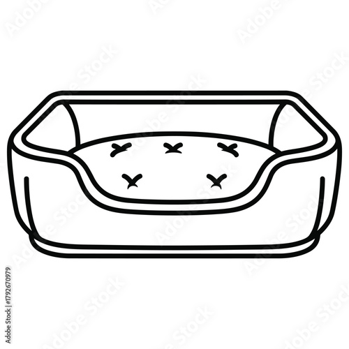 Dog bed line art icon for pet shop or veterinary clinic