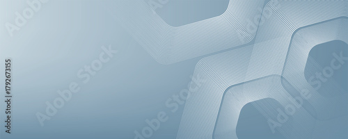 Abstract hexagon lines on gray background. Geometric stripe line art design for poster, brochure, cover, website, banner. EPS 10