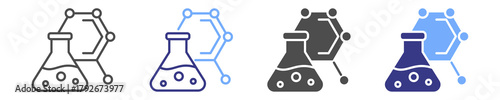 chemistry icon set multiple style