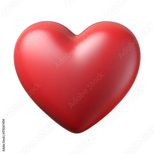 A red heart symbol isolated on a white background
