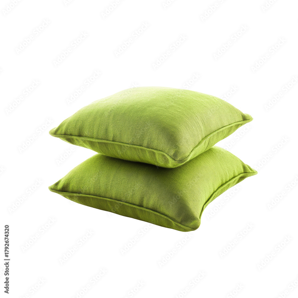 Fototapeta premium Stack of Two Green Pillows