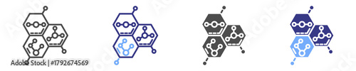 nanotechnology icon set multiple style