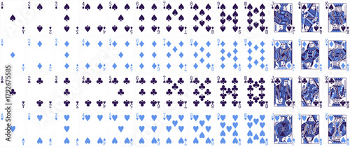 High-Quality Playing Cards Set - Cornflower Ink