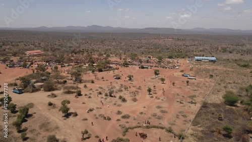 Maasai people trading at kajiado cattle market in kenya