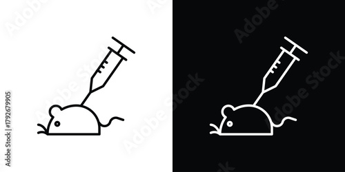 Animal testing icons. Editable Stroke. logotype design concept