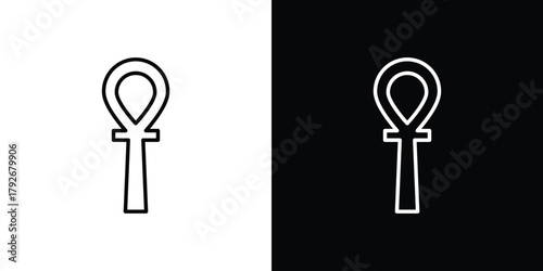 Ankh icons. Editable Stroke. logotype design concept