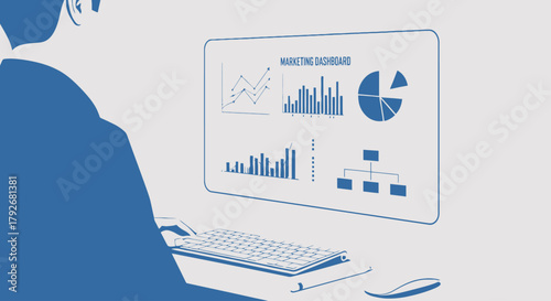 Analyzing Market Trends on Computer Screen