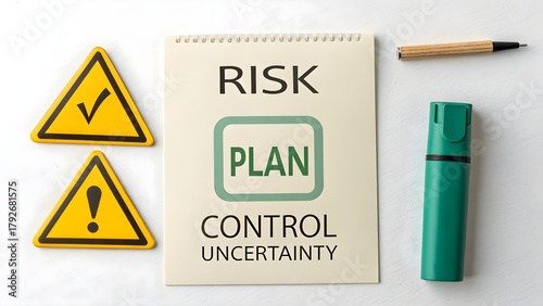 Notebook displaying Risk Plan Control and Uncertainty concept