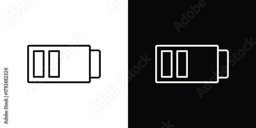 Battery icons. Editable Stroke. logotype design concept