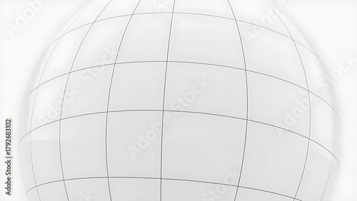 parallel. Close-up of a globe with a precise parallel grid line pattern on its surface. STEM education sheets, lab safety posters, designed for biotech research communications, used by recruiters.