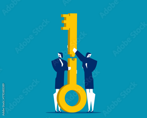 Robot. Artificial intelligence jigsaw the keys together