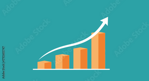 Growing Business Graph Illustration