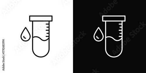 Blood sample icons. Editable Stroke. logotype design concept