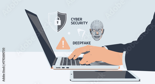 Cyber Security Threat Alert on Laptop Screen