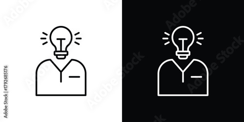 Brand awareness icons. Editable Stroke. logotype design concept