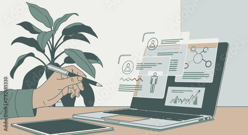 Digital Marketing Strategy on Laptop Screen