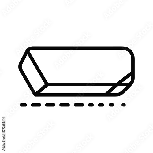 Eraser with dashed line indicating erasing action