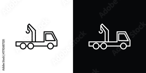 Car crane icons. Editable Stroke. logotype design concept