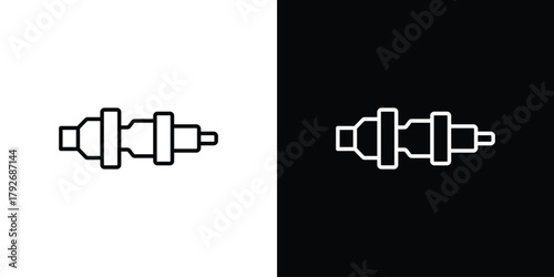 Car crankshaft icons. Editable Stroke. logotype design concept
