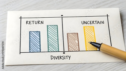 Bar chart illustrating return and uncertainty concept