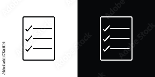 Checklist icons. Editable Stroke. logotype design concept