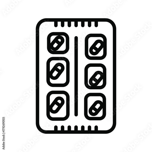 Pill blister pack icon