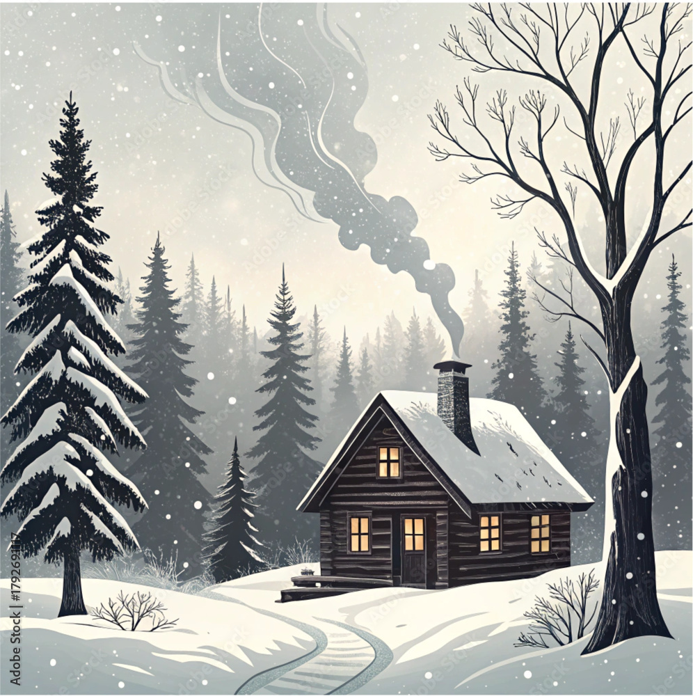 Naklejka premium house in the forest