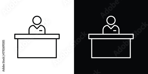 Court trial icons. Editable Stroke. logotype design concept