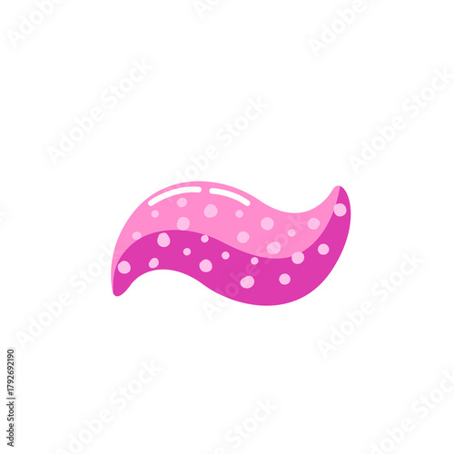 Small blob of pink sparkling glitter toothpaste. Simple vector isolated illustration.
