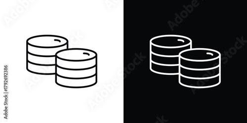 Database icons. Editable Stroke. logotype design concept
