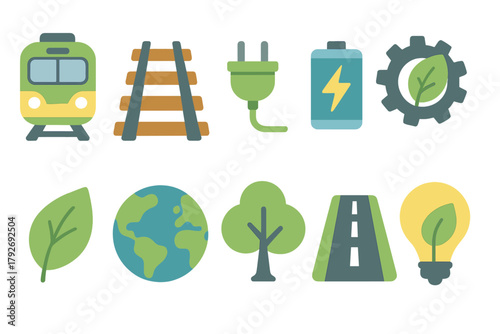 Sustainability and eco linear icon set. Green energy, environment, nature icons