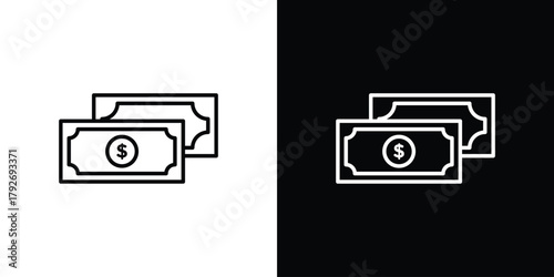 Dollar icons. Editable Stroke. logotype design concept
