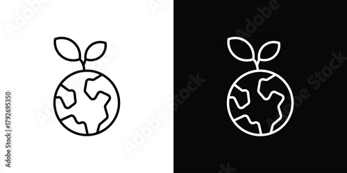 Environment icons. Editable Stroke. logotype design concept