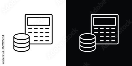 Estimate icons. Editable Stroke. logotype design concept