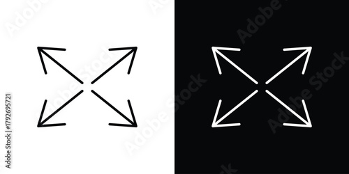 Expand arrows icons. Editable Stroke. logotype design concept