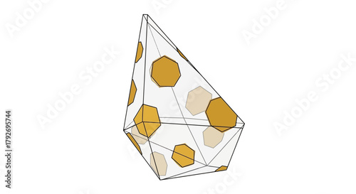 Geometric shape with octagons, abstract design, 3D rendering.