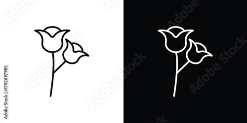 Freesia icons. Editable Stroke. logotype design concept