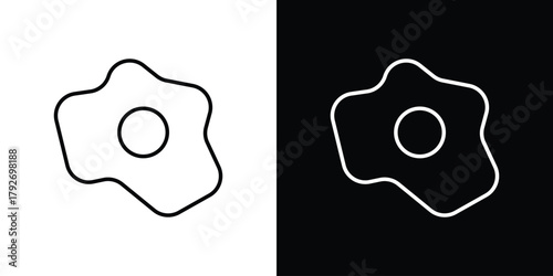 Fried egg icons. Editable Stroke. logotype design concept