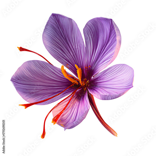  Isolated Saffron Flower Blooming Under Soft Light