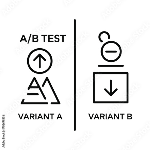 Ab test comparison showing variant a with an upward trend and variant b with a downward trend