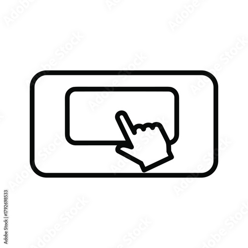 Finger touching a touch screen button