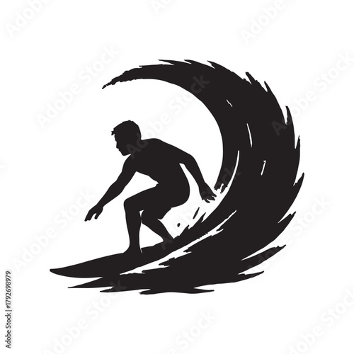 surfer silhouette vector