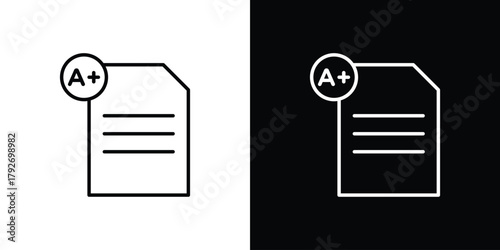 Grades icons. Editable Stroke. logotype design concept