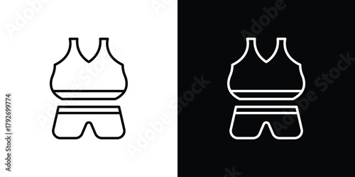 Gym clothes icons. Editable Stroke. logotype design concept