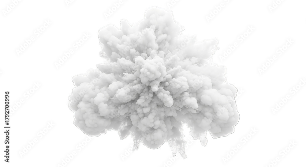 Fototapeta premium White smoke explosion against black background