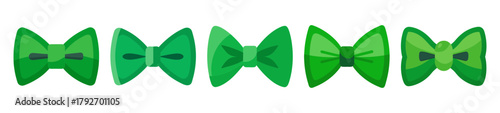 Green bowtie graphic with subtle shading isolated on white