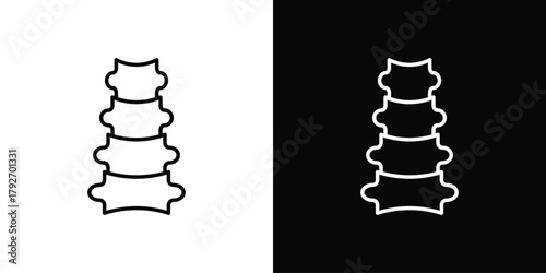 Human spine icons. Editable Stroke. logotype design concept